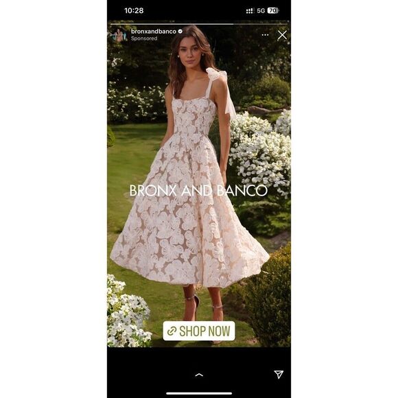 NEW BRONX AND BANCO SABRINA WHITE MIDI DRESS - Picture 2 of 13